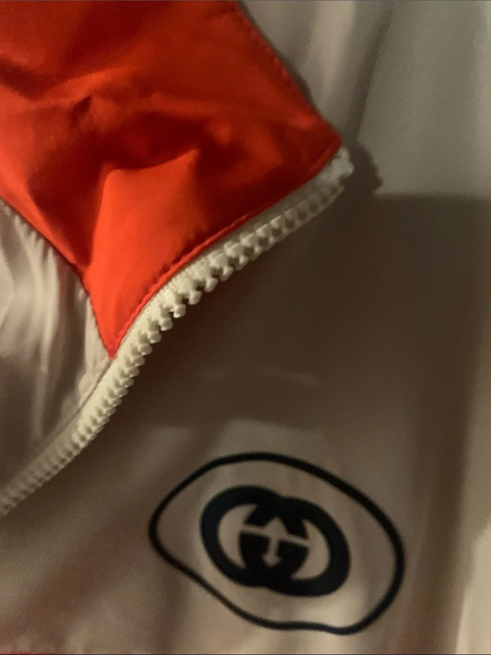 Gucci Orange and Cream Colorblock Windbreaker Jacket